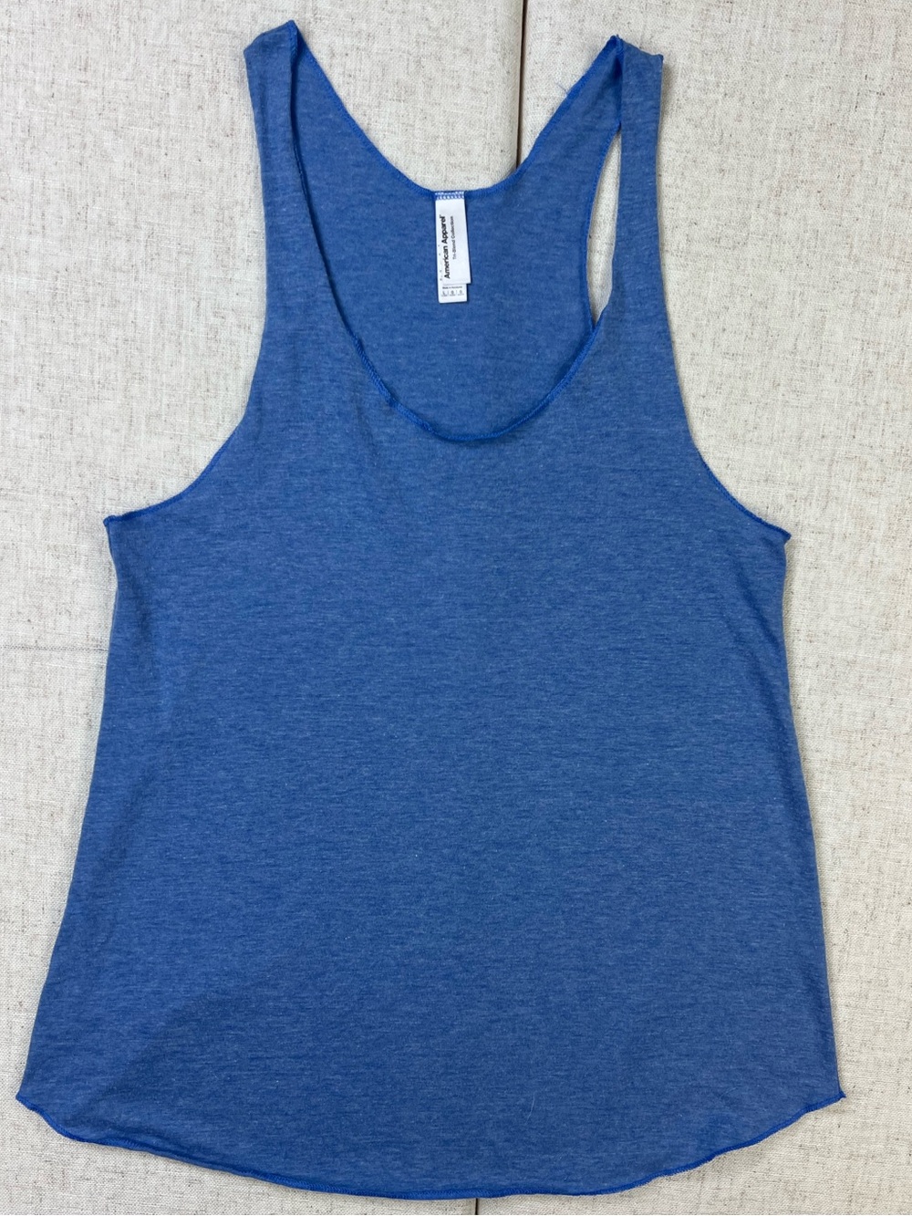 American Apparel Tri Blend Racerback Tank Top Heather Blue Size Large Basic